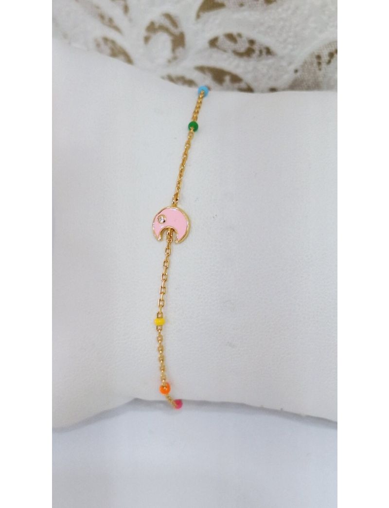 Pulseira Prata Dourada Lua