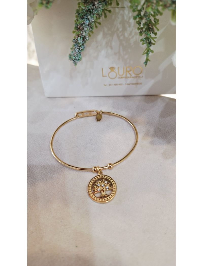 Pulseira Aço Lotus D. Pendente Arvore da Vida