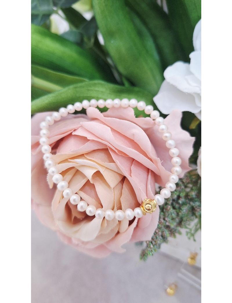 Pulseira Perolas Prata Bola de Viana P