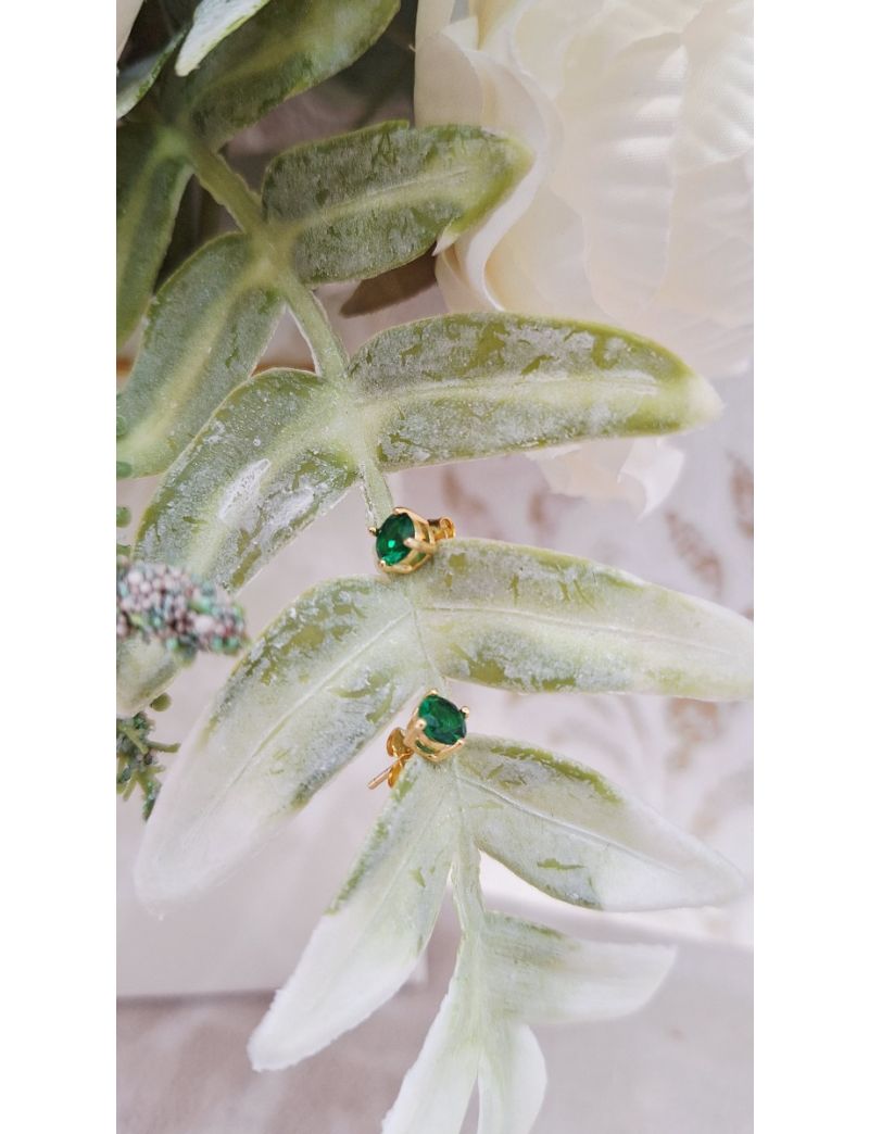 Brincos Prata Pedra Verde