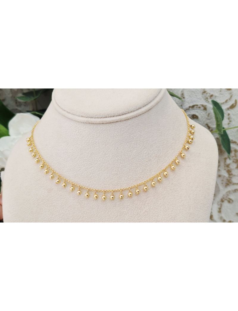 Fio Prata Dourada Bola pendentes