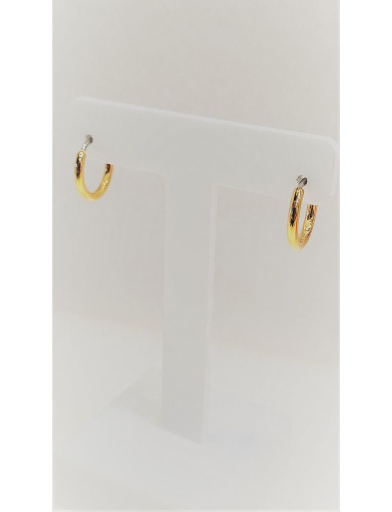 Argolas Aço Dourado Lotus 1cm