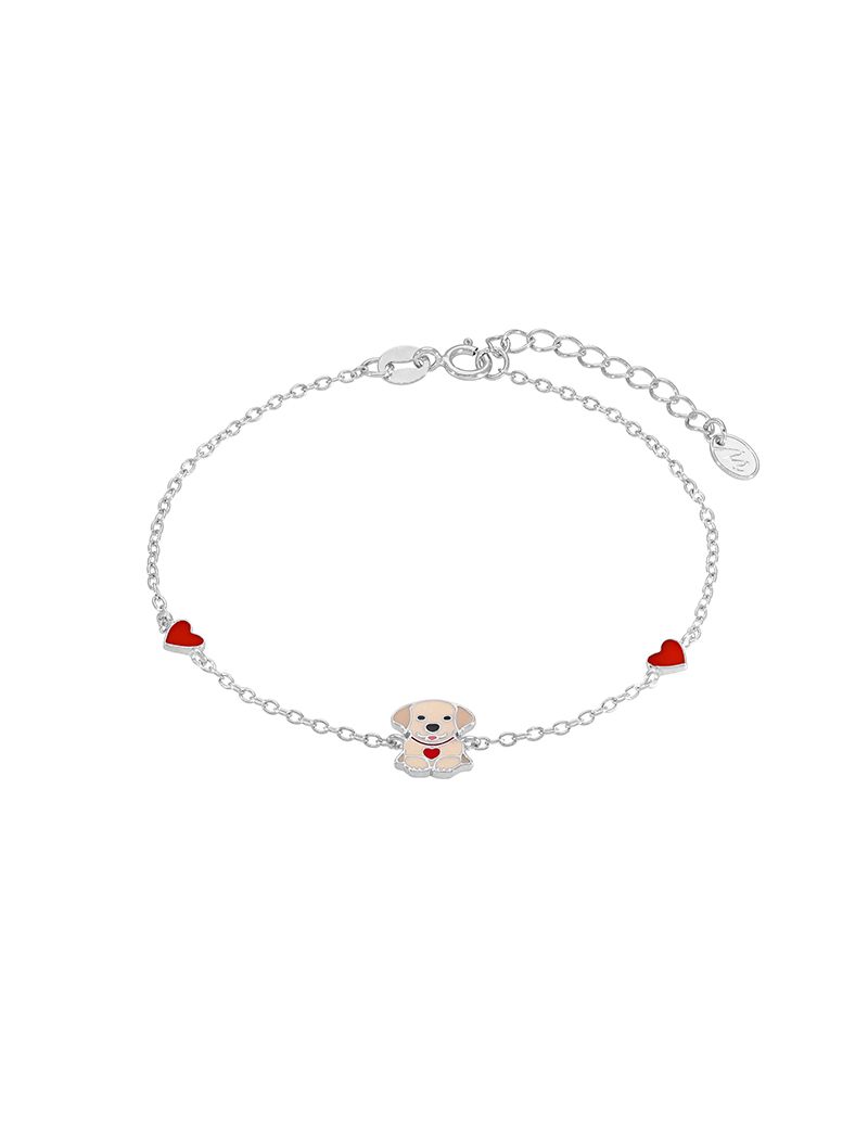 Pulseira Prata Marea Cão e Corações
