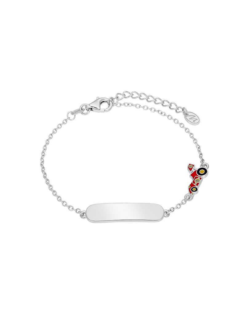 Pulseira Prata Marea  com chapa e carro de corrida