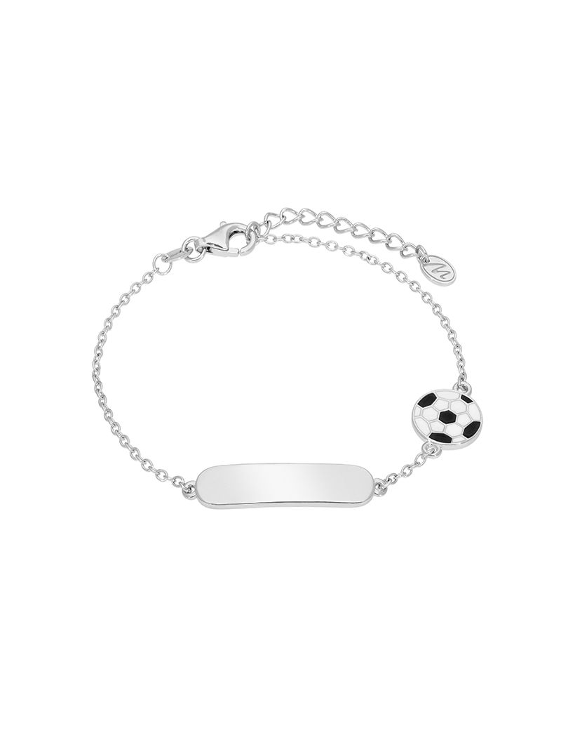 Pulseira Prata Marea com chapa e bola