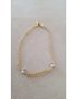 Pulseira Prata Dourada com Pedras