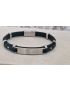 Pulseira Aço e Pele Preta 4