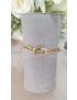 Pulseira Aço Dourado Lotus Cadeado