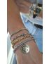 Pulseira Aço Lotus Bolas e Quadrados P