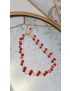 Pulseira Prata e pedras vermelhas