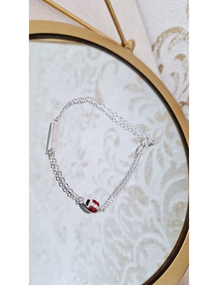 Pulseira Prata Joaninha