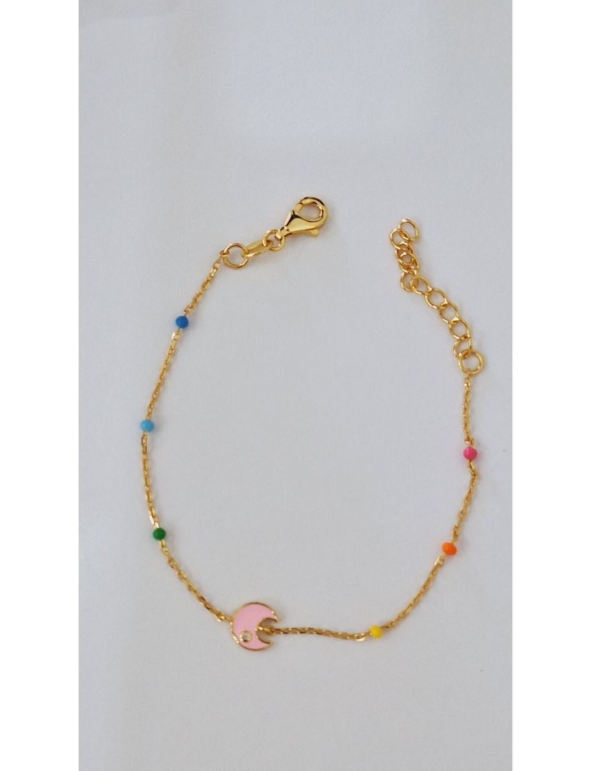 Pulseira Prata Dourada Lua