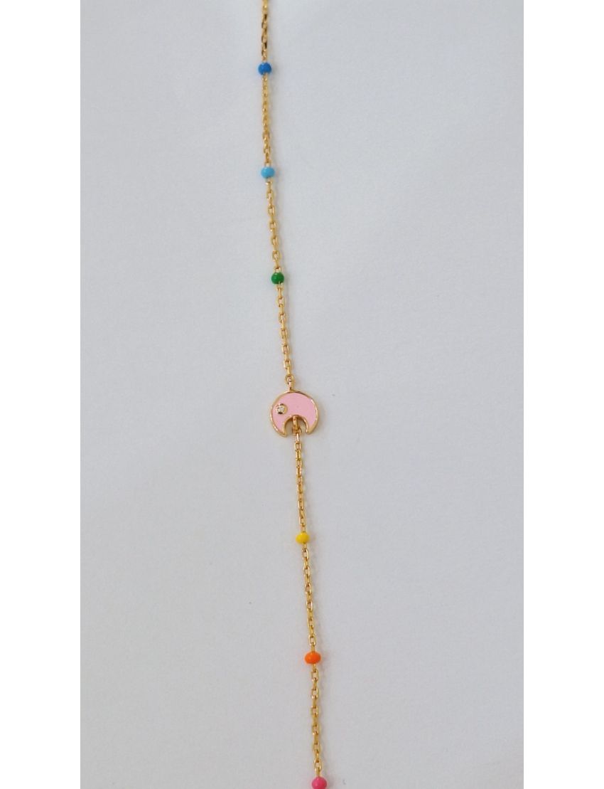 Pulseira Prata Dourada Lua