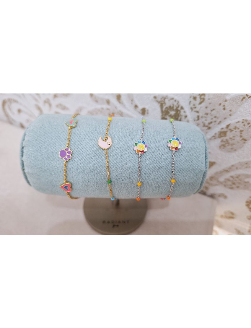 Pulseira Prata Dourada Lua