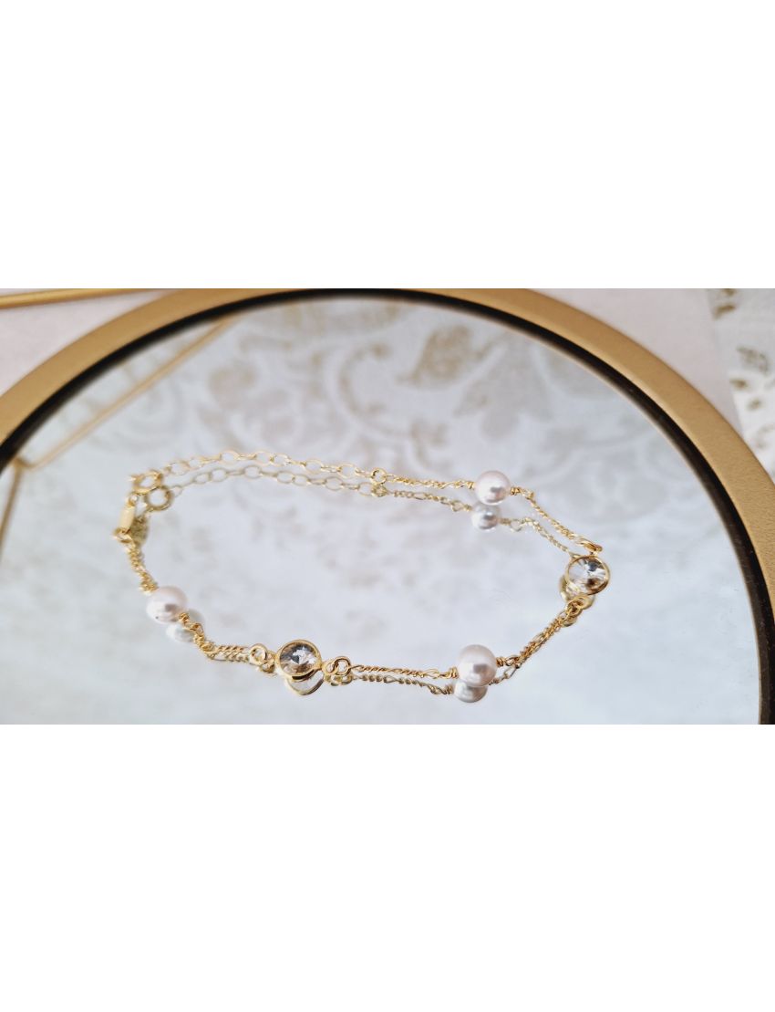 Pulseira Prata Dourada Victoria Cruz