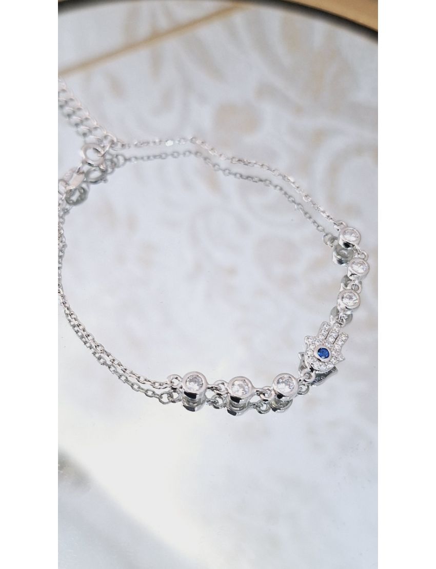 Pulseira Prata Mão de Fátima