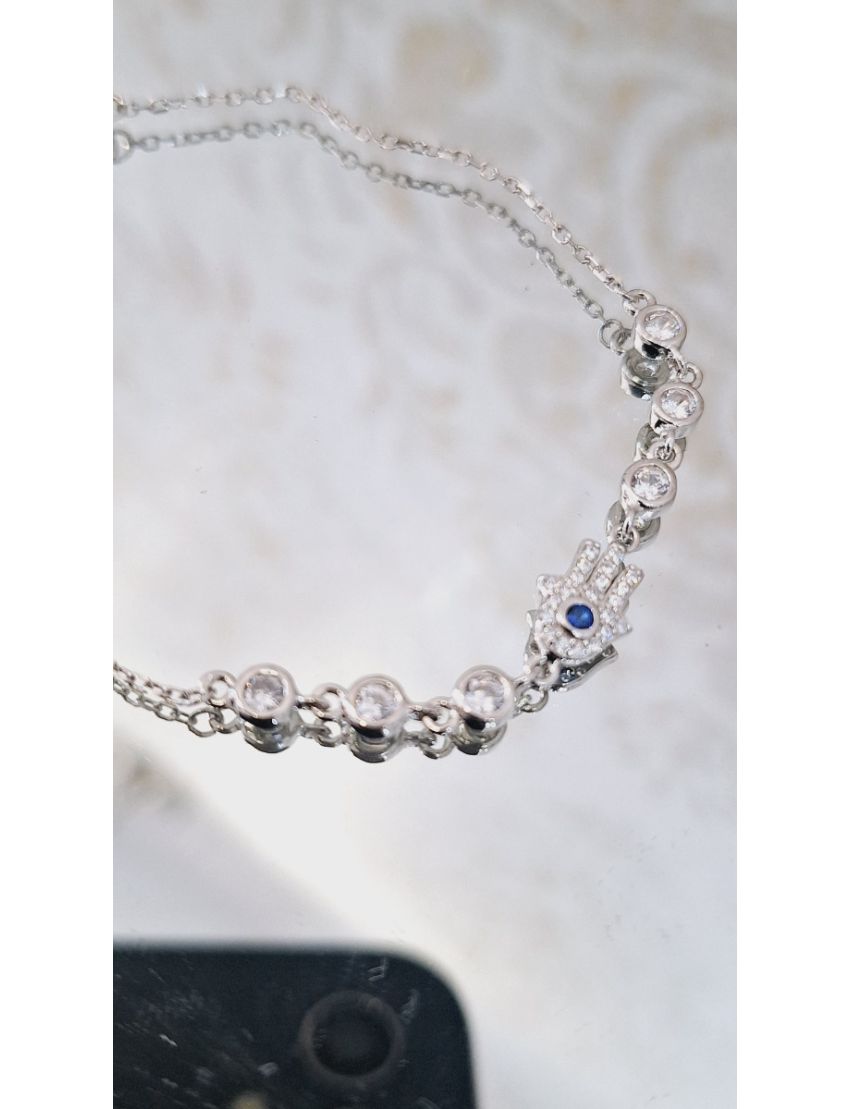 Pulseira Prata Mão de Fátima