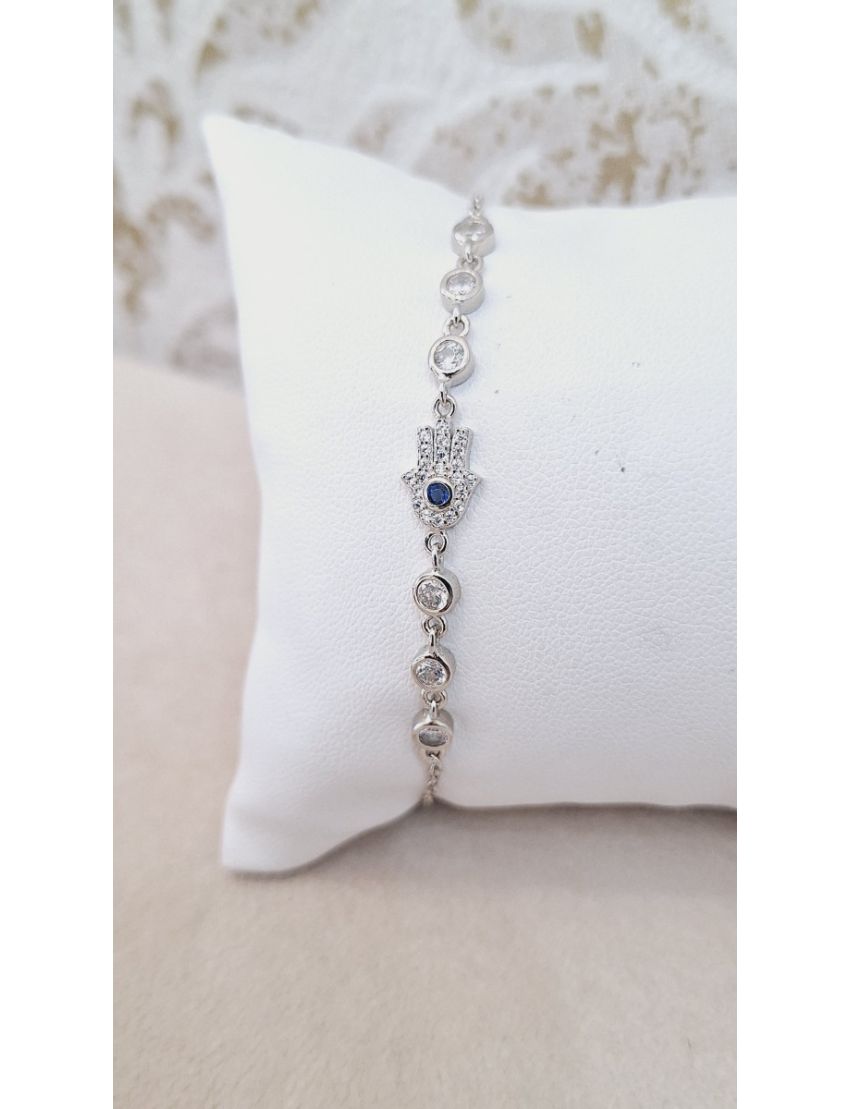 Pulseira Prata Mão de Fátima