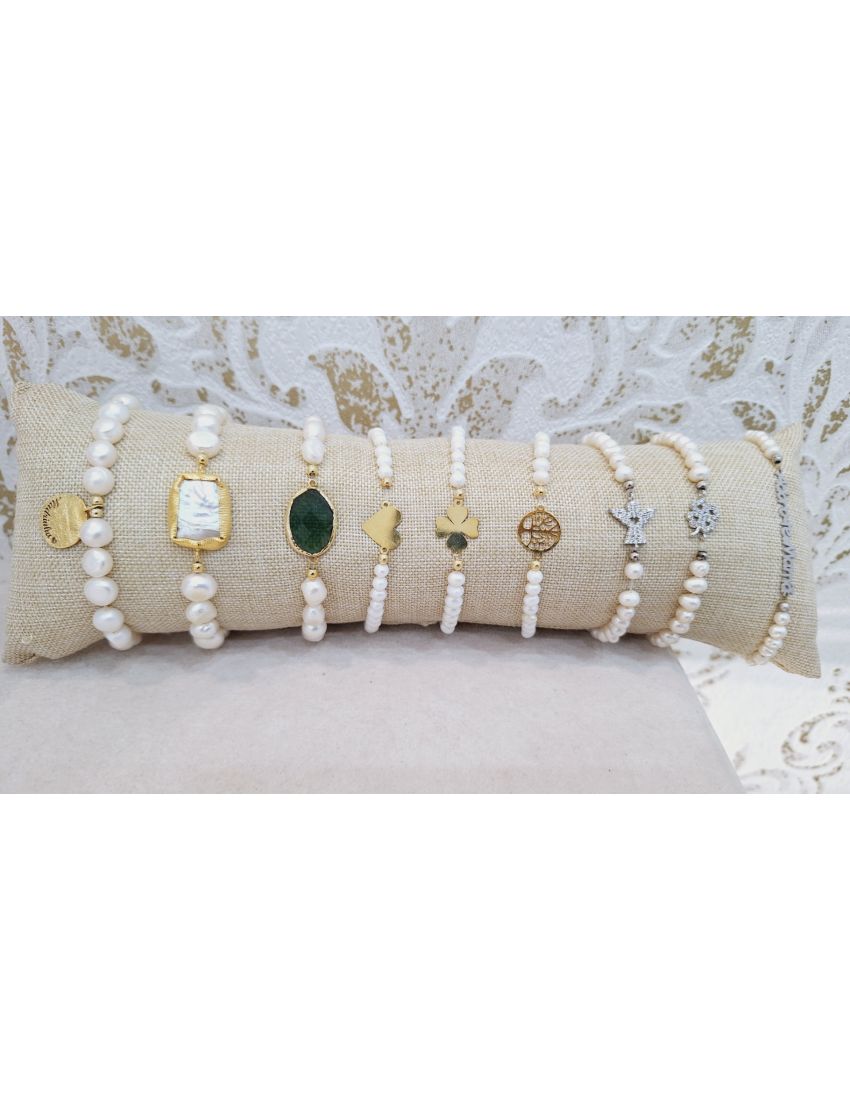 Pulseira Perolas e Prata