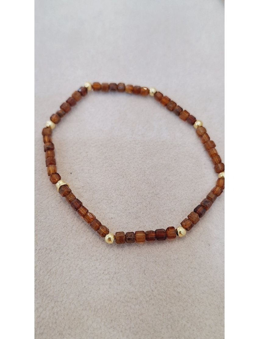 Pulseira Missangas e Prata castanha