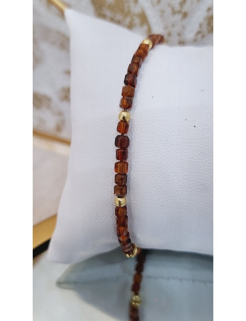 Pulseira Missangas e Prata castanha