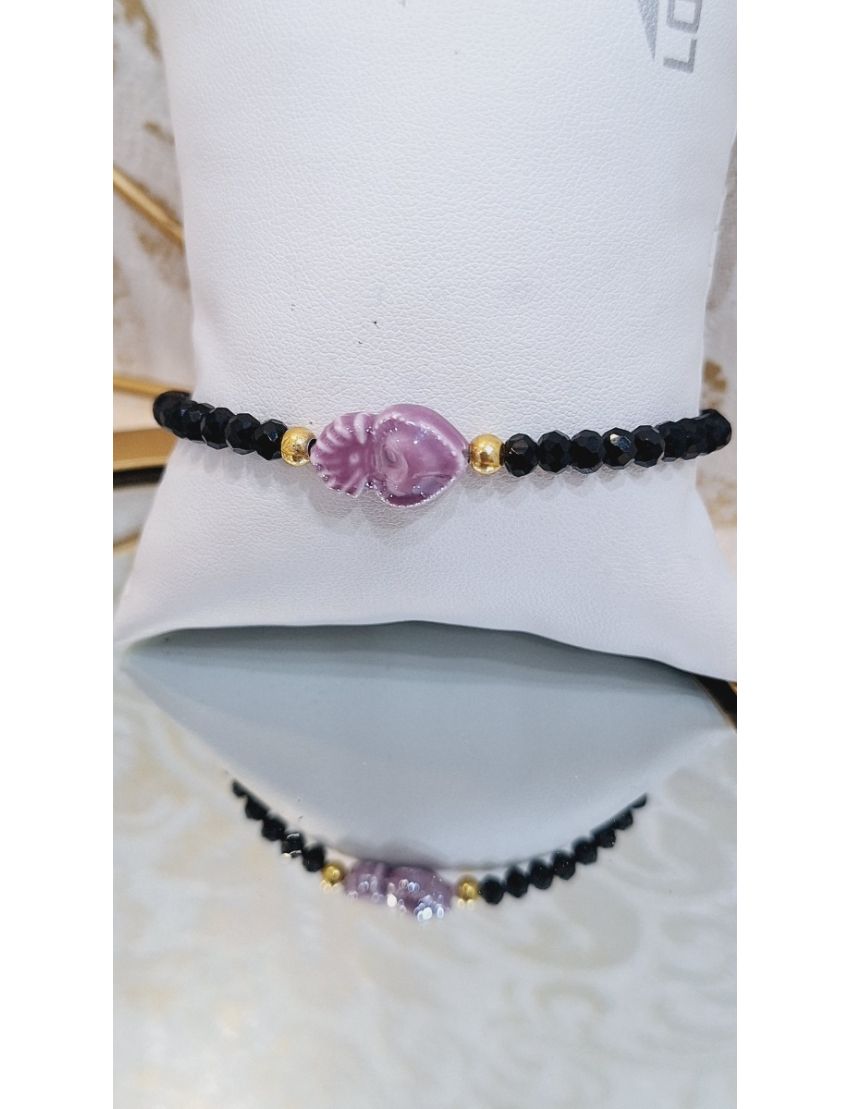 Pulseira Missangas e Prata Coração de Viana 