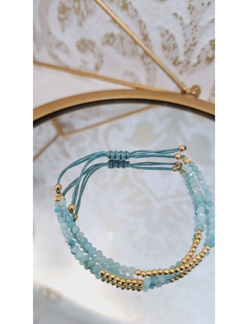 Pulseira Prata, Missangas Fio Verde