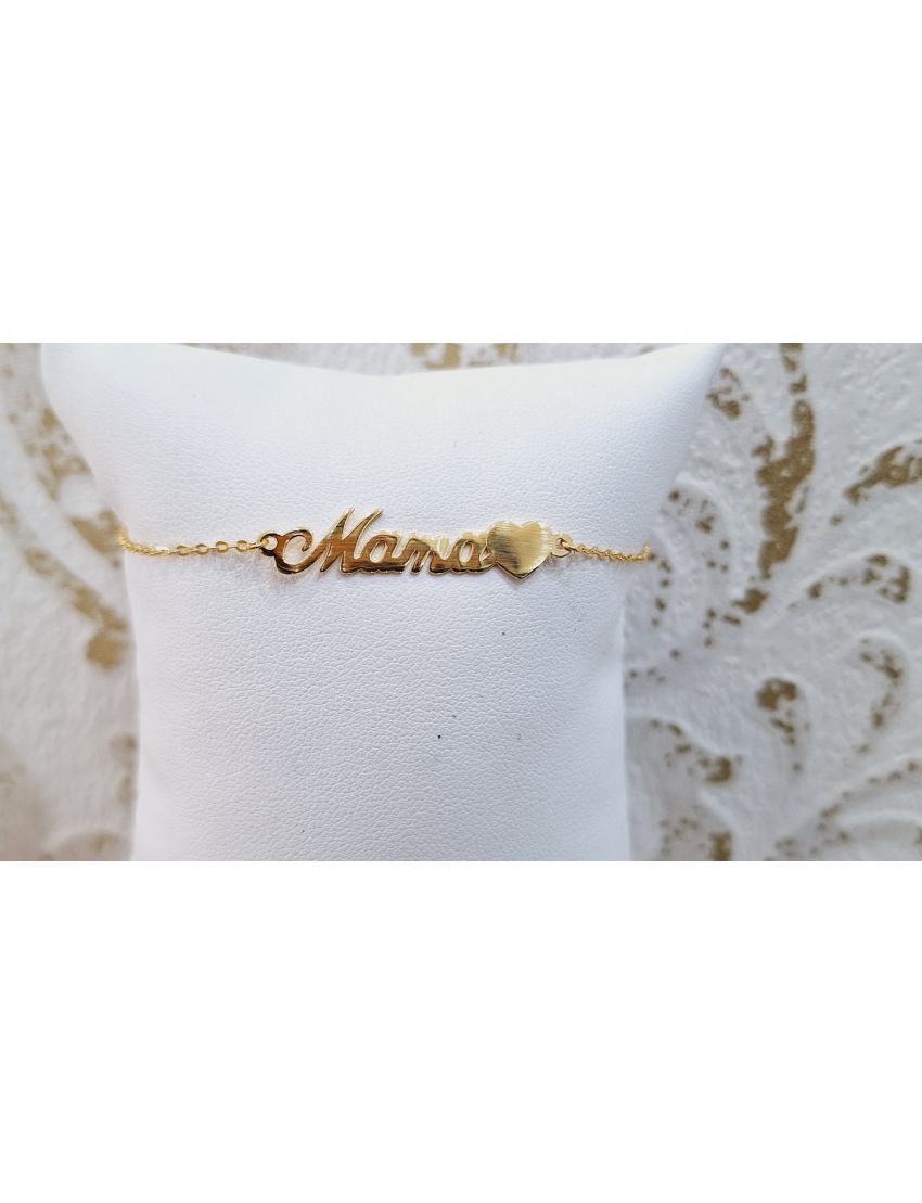 Pulseira Prata Dourada Mamã