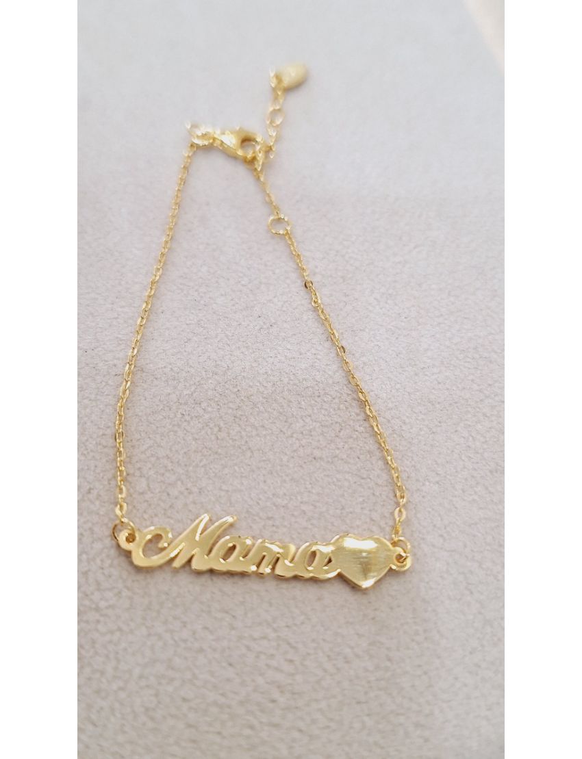 Pulseira Prata Dourada Mamã