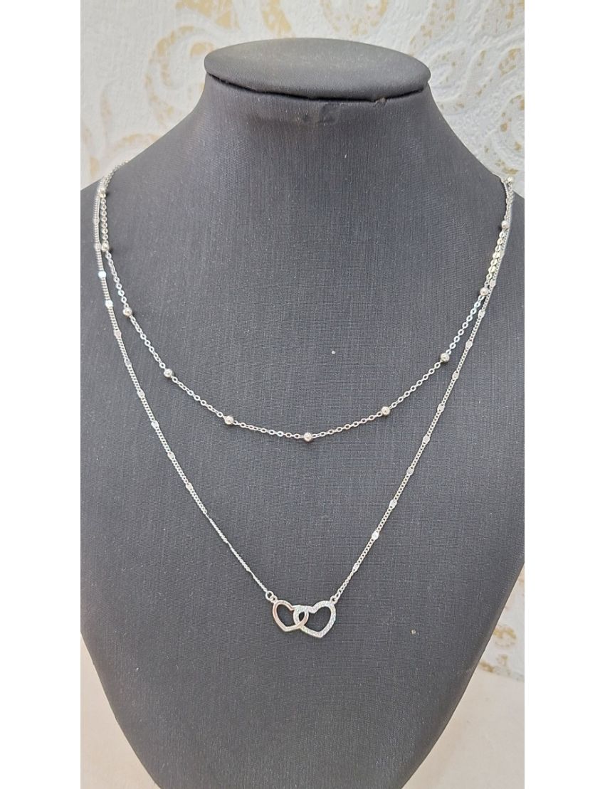 Fio Prata Duplo Corações