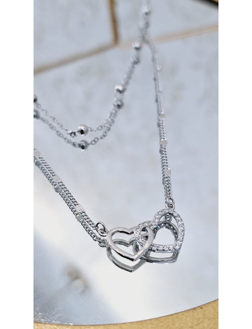 Fio Prata Duplo Corações