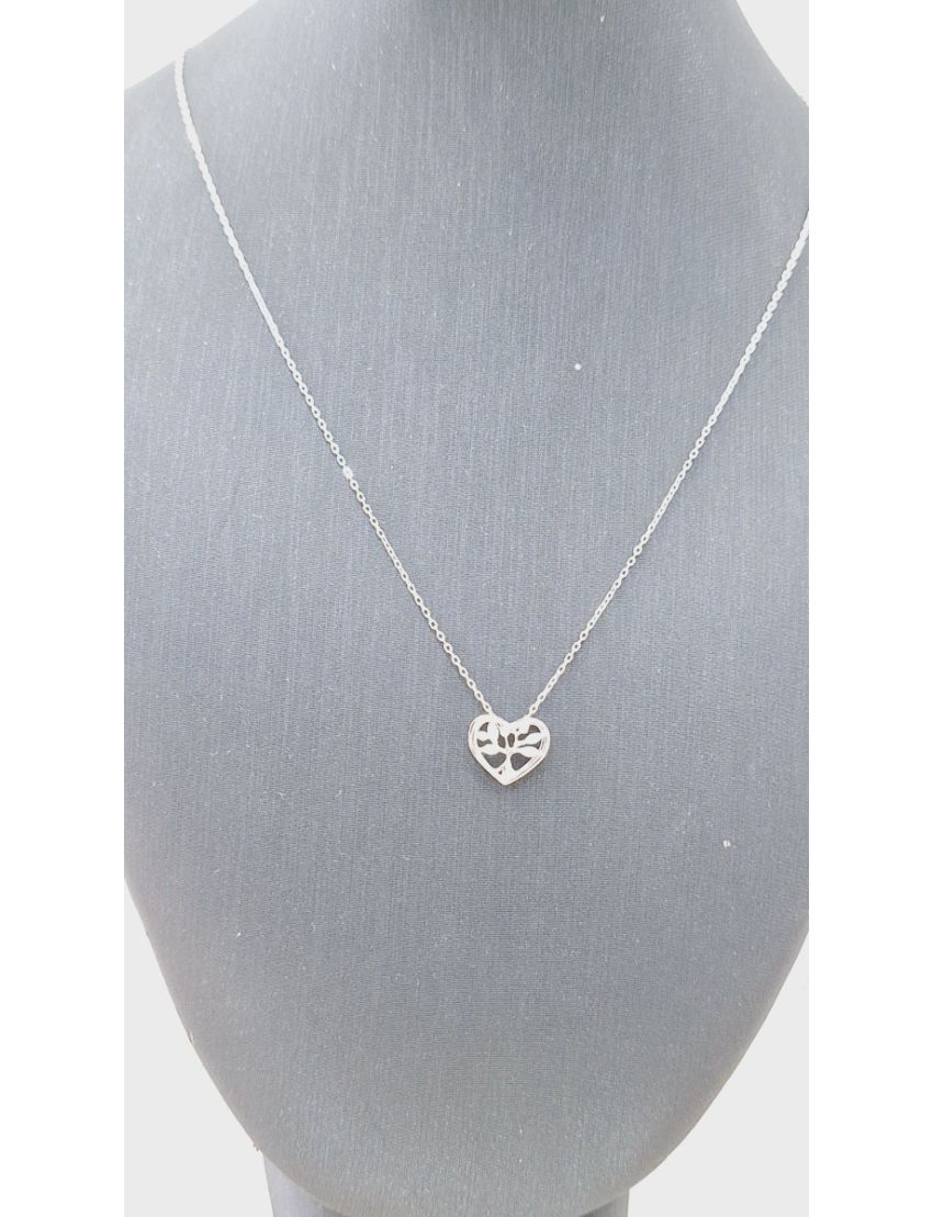 Fio Prata Coração e Arvore da Vida