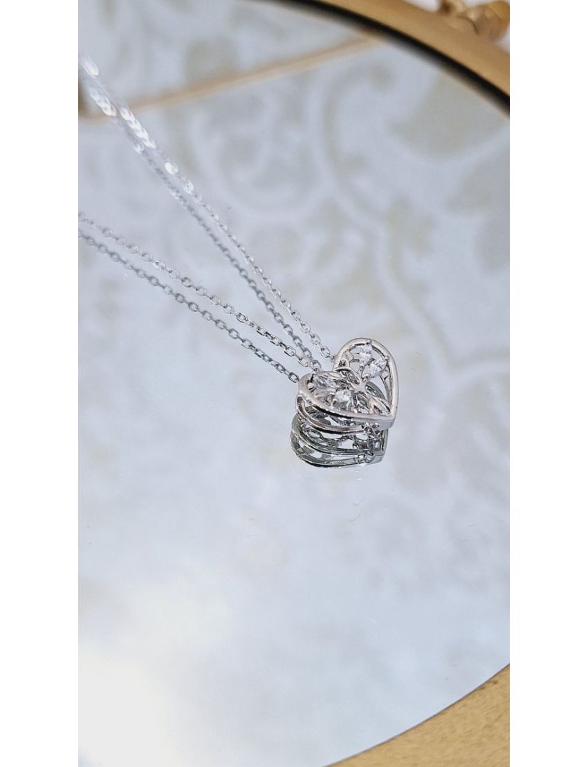 Fio Prata Coração e Arvore da Vida