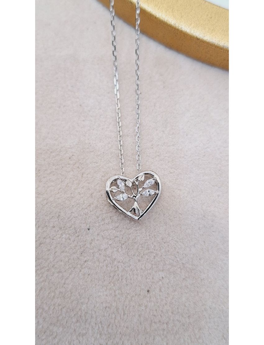 Fio Prata Coração e Arvore da Vida