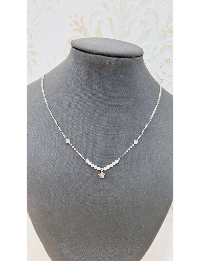 Fio Prata Perolas e estrela