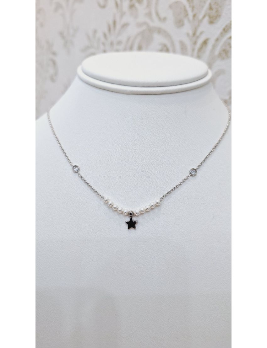 Fio Prata Perolas e estrela
