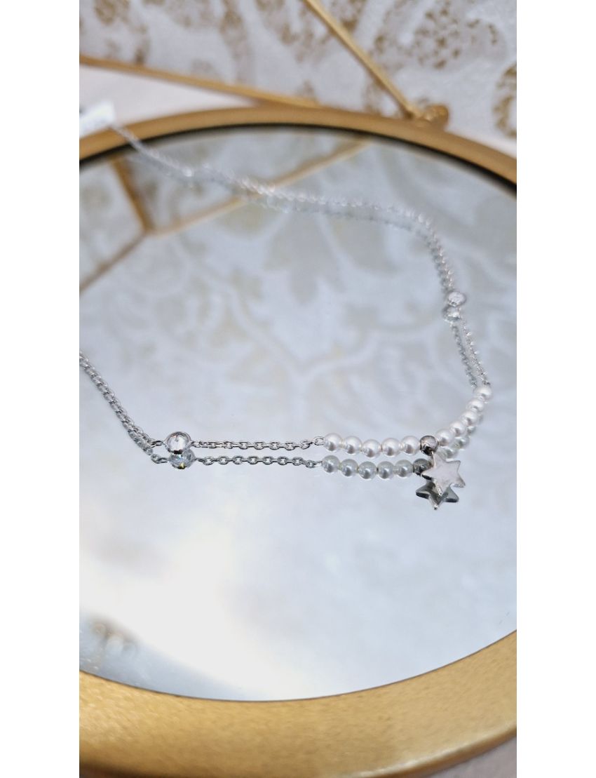 Fio Prata Perolas e estrela