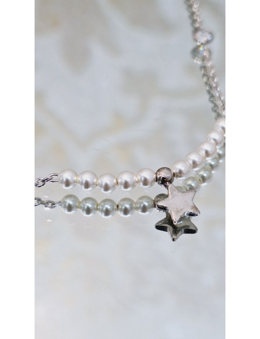 Fio Prata Perolas e estrela