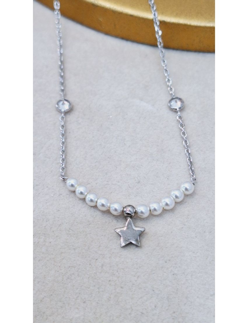 Fio Prata Perolas e estrela