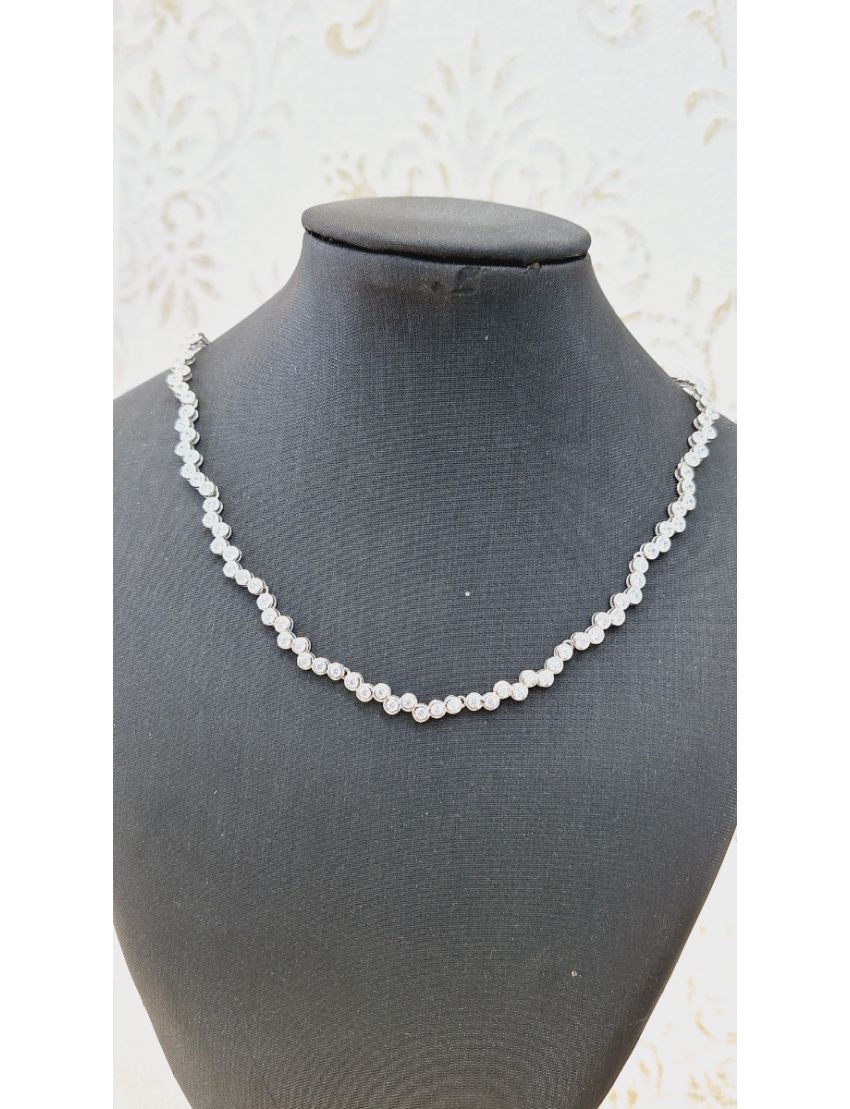 Colar Prata Pedra Redondas