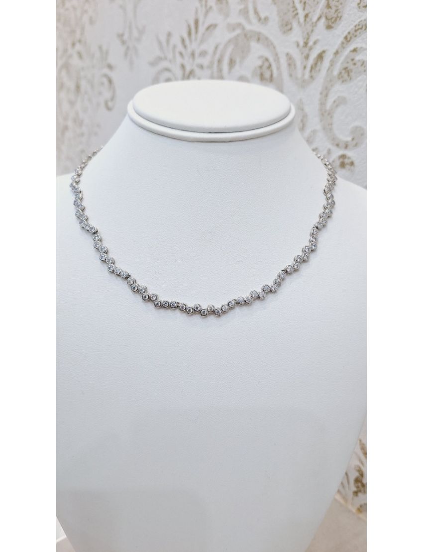 Colar Prata Pedra Redondas