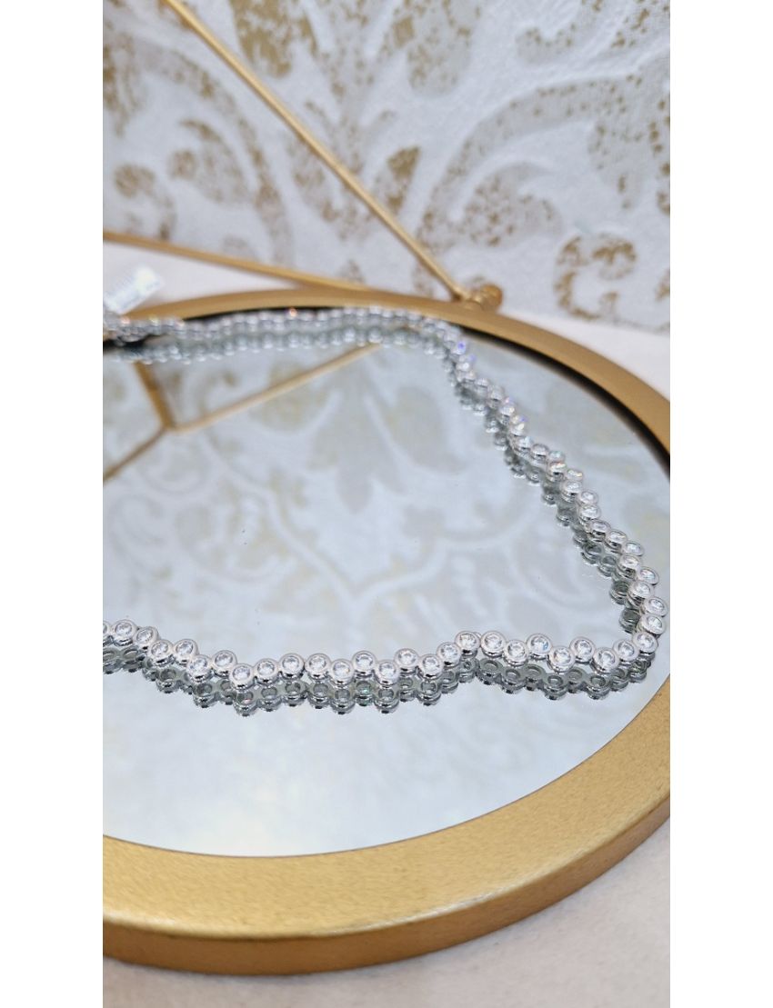 Colar Prata Pedra Redondas