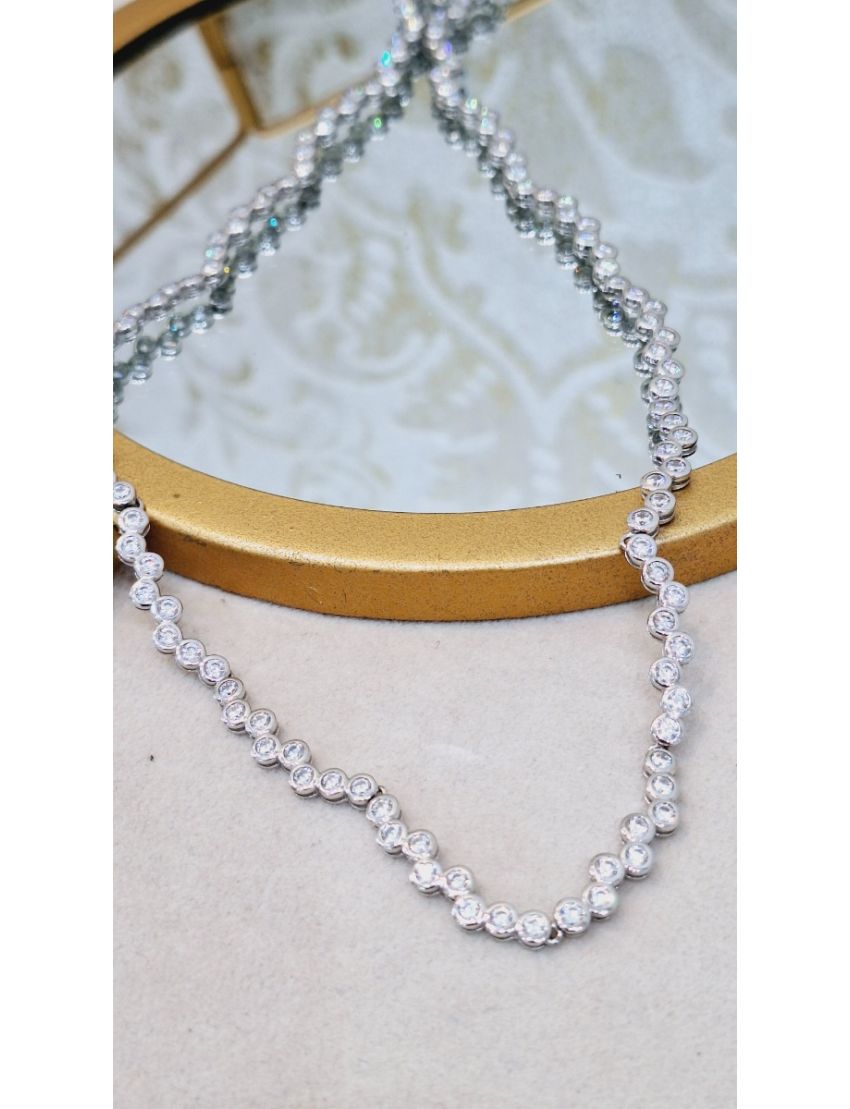 Colar Prata Pedra Redondas