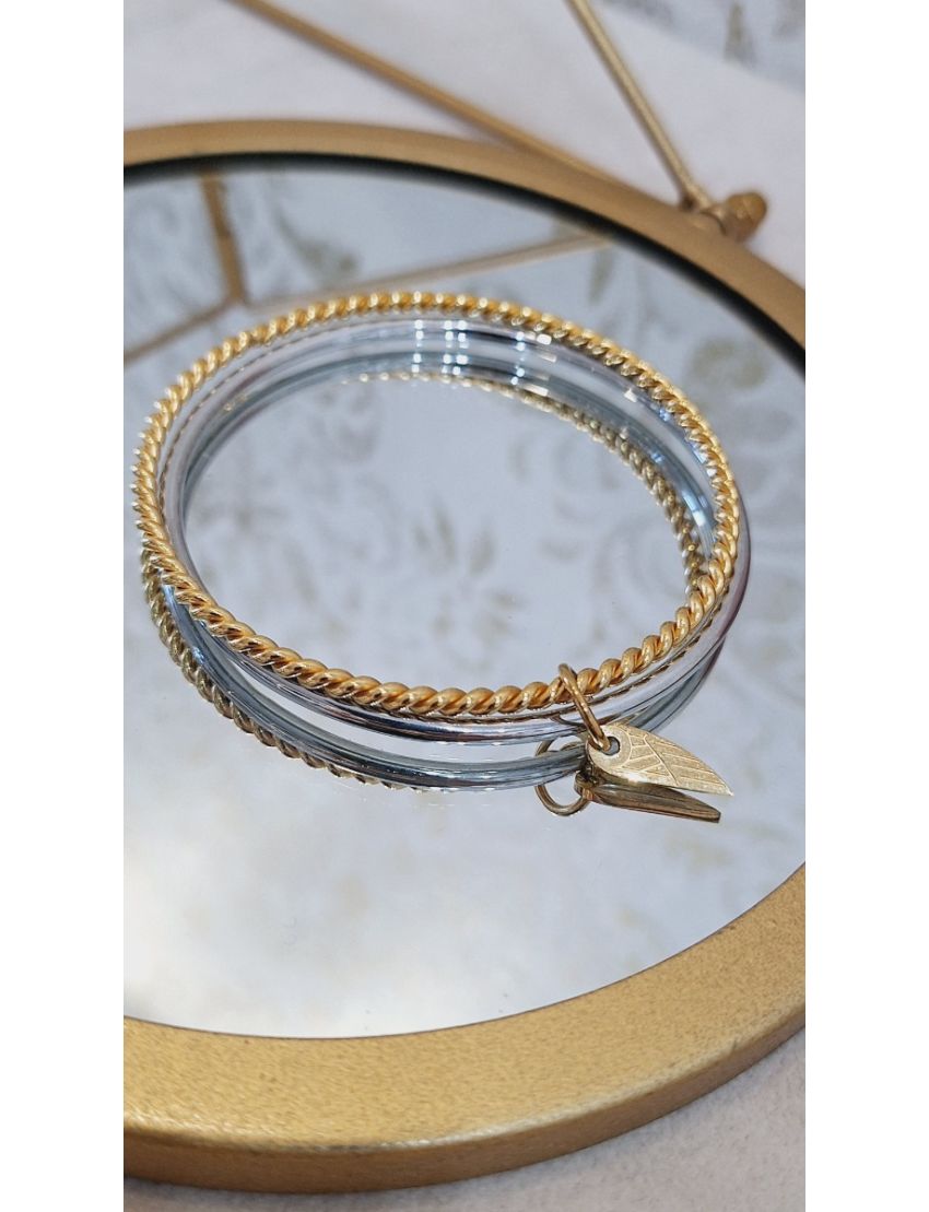 Pulseira Aço Anjewels Bicolor