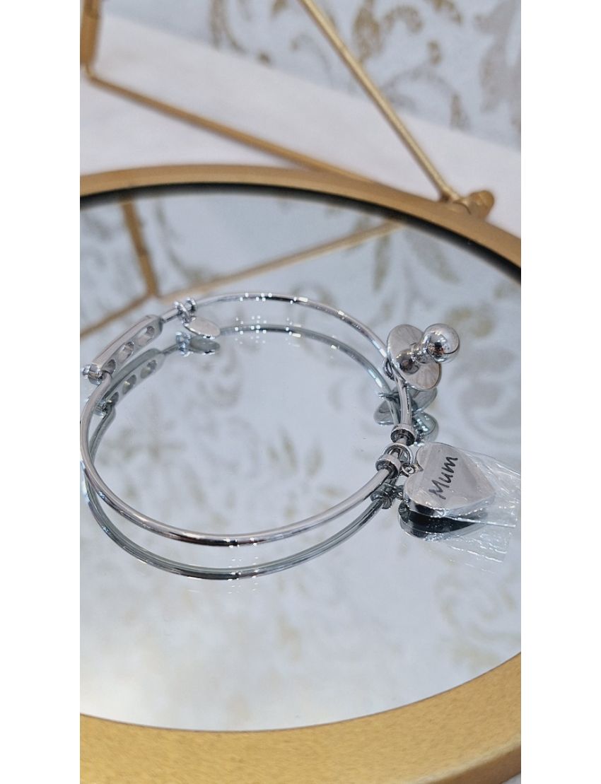 Pulseira Aço Lotus Coração e chupeta