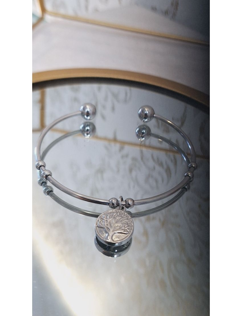 Pulseira Aço Lotus Arvore da Vida