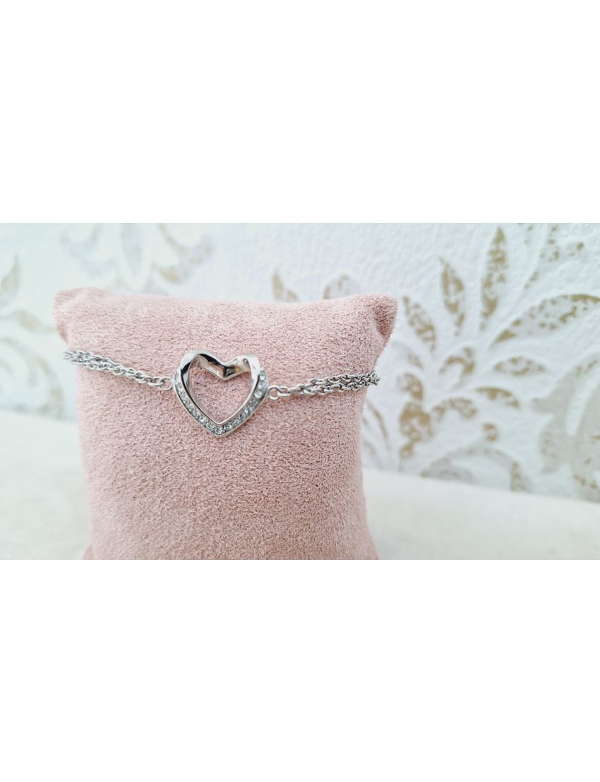 Pulseira Aço Lotus Coração 