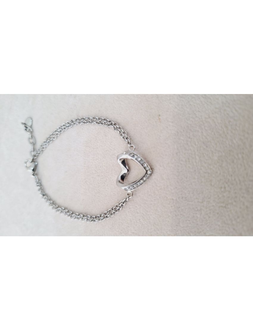 Pulseira Aço Lotus Coração 