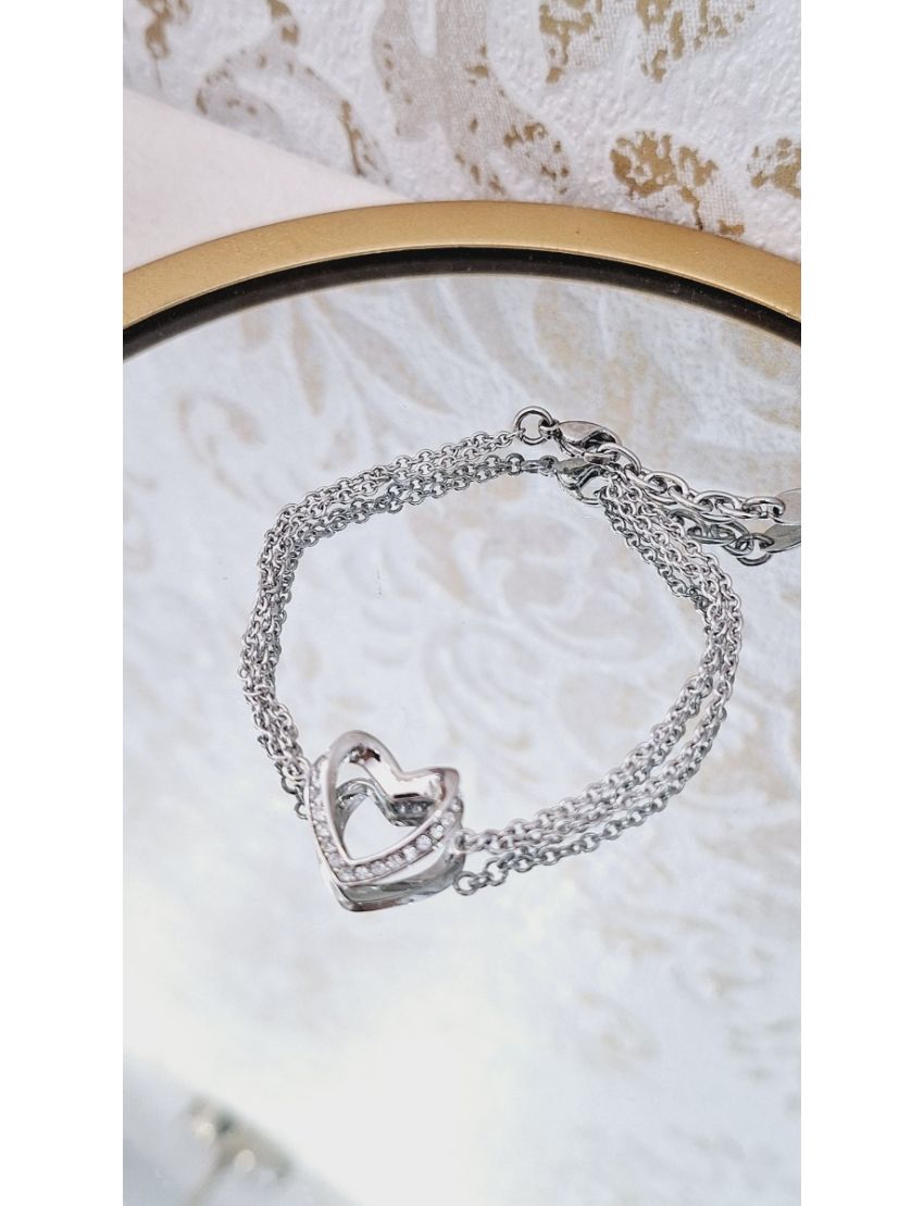 Pulseira Aço Lotus Coração 