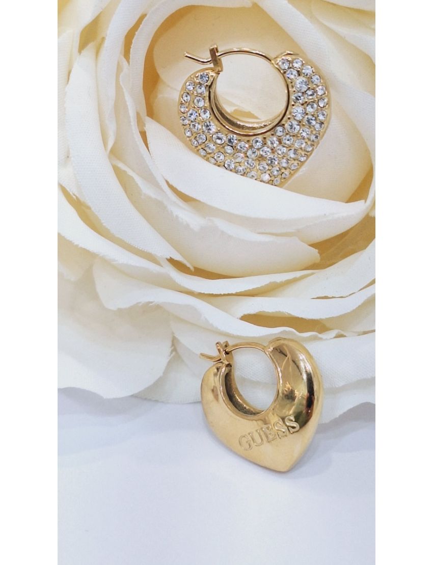Brincos Aço Guess Coração1